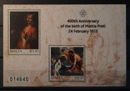 2013 - Malta - MNH - 400th Birthday Of Mattia Preti - Painter - (joint With Italy) - Souvenir Sheet Of 2 Stamps - Malta