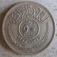 Irak 50 Fils AH 1375 – 1955 , Faisal II, En Argent, KM# 17 - Irak