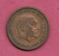 Spagna, Spain, 1953- 2.50 Pesetas- Aluminium Bronze - Obverse Head Of Francisco Franco Facing Right. Rverse Coat Of Arms - 2 Pesetas