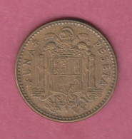 Spagna, Spain, 1963- 1 Peseta-benlliure Type- Aluminium Bronze  - Obverse Head Of Francisco Franco Facing Right. - 1 Peseta