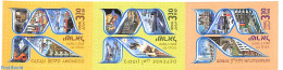 Israel 2023 75 Years Israel 3v S-a (from Booklet), Mint NH, Transport - Aircraft & Aviation - Railways - Ships And Boa.. - Nuovi