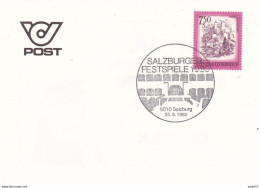 Austria Österreich AUTRICHE 1980 Salzburger Festspiele 25-08-1980 - Lettres & Documents