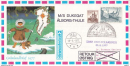 Austria Österreich AUTRICHE 1977 GROENLANDBRIEF M/S DUKEGAT ALBORG-THULE - UBER DEM POLARKREIS - Storia Postale