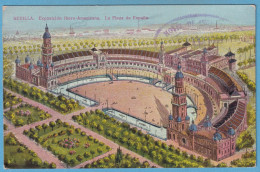 1732 SPAIN ESPAÑA ANDALUCIA SEVILLA EXPOSICIÓN IBERO-AMERICANA LA PLAZA DE ESPAÑA RARE POSTCARD - Sevilla