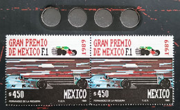 MEXICO 1989 GRAND PRIX F1 Race Mint NH Unm. Stamp Pair, Nice Thematic, Scarce Thus - Mexico