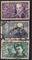 France 1951 Y&T 908, 909, 910  Oblitérés :  Poètes Symbolistes - Used Stamps