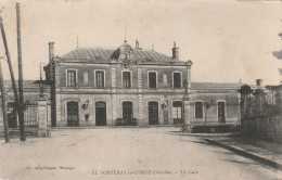 FONTENAY Le COMTE (Vendée) La Gare Circulée 1916 - Fontenay Le Comte