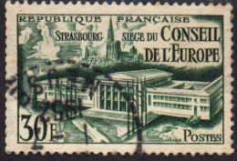 France 1952 Y&T 923  Oblitéré : Strasbourg, Siège Du Conseil De L'Europe (cote >8€) - Used Stamps