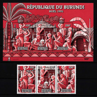 Burundi 1790-1792 Und Block 135 Postfrisch Weihnachten #HP837 - Altri & Non Classificati