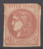 TRES BELLE NUANCE ROUGE BRUN, Famille Des ROUGES BRIQUES N°40B Neuf* BE - 1870 Bordeaux Printing