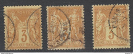 1er SERVI JAMAIS PROPOSE LUXE/TBE 2 TBC Les 3 NUANCES Du N°86 Cote 240€ - 1876-1898 Sage (Type II)