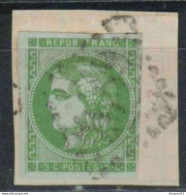 SOLDE 4 ème ETAT (le + RARE) BELLE VAR Filets Absents N°42B RARE VERT JAUNE VIF/BLEU  Cote> 400€ - 1870 Bordeaux Printing