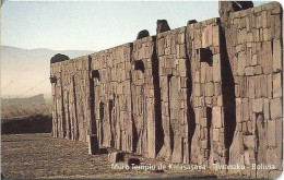 Bolivia - Entel (Urmet) - Muro Templo De Kalasasaya, Tiwanaku, 1998, 50Bs, Mint - Bolivie