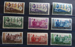 AEF 1940-41 Série Courante Surchargée Afrique Française Libre 92-100, 9 Val * Charnière MH SANS LE 101 - Unused Stamps