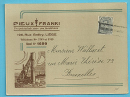 183 Op Drukwerk (imprime) "Pieux Franki" (Fondations) Ontwaard Met De DRIE-BALKEN-stempel !!!! - 1915-1920 Albert I