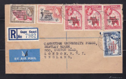 Ghans / Gold Coast - 1958 Registered Cover Cape Coast To England - Independence Opt's - Côte D'Or (...-1957)