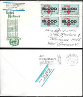 USA Cleveland Cover Mailed To Germany 1971. 24c Rate. Blood Donation Stamps - Postal History