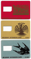 Unknown Country - GSM Extension Various 3 Cards (No Chip) - Origine Inconnue