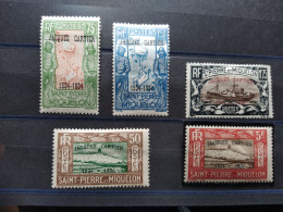 SPM - 1934 - N°YT. 159A à 159E - Jacques Cartier - Série Complète - Neuf * Avec 159E** - Nuevos