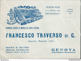 Cl19 Cartolina Cartoncino Commerciale Genova Ditta Francesco Traversa - Genova (Genoa)