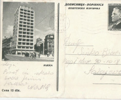 1954 FNR Jugoslavija Rijeka 12 Dinara Postal Card - Lettres & Documents