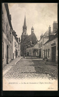 CPA Bonneval, La Rue De Chateaudun Et L`Èglise Notre-Dame  - Chateaudun