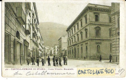 Campania-castellammare Di Stabia Corso Vittorio Emanuele Animatissima Veduta Corso Fine 800 (f.picc./v.retro) - Castellammare Di Stabia