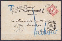 Pays-Bas - CP Carte Photo Megen Imprimé Affr. 1c Càd MEGEN /28 AUG 1902 Pour Et Taxée à BRUXELLES - Griffe [NON ADMIS AU - Storia Postale