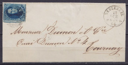 LSC (sans Texte) Affr. N°11 D109 Càd *MEULEBEKE* /15 OCT 1861 Pour TOURNAI (au Dos: Càd Arrivée TOURNAY) - 1858-1862 Medallions (9/12)