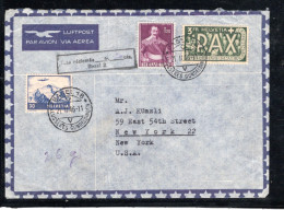 1946 , PAX 3 Fr. Mit Zusatzfr. , Luftpost Nach USA -Bedarf ! Sehr Gute Erhaltung  #151 - Covers & Documents