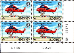 Aldeney-Aurigny Poste N** Yv: 18/22 Aviation Aéroplanes Coin D.feuille X4 - Alderney