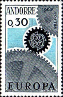 Andorre (F) Poste N** Yv:179/180 Europa Cept Engrenages (Thème) - 1967