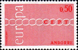 Andorre (F) Poste N** Yv:212/213 Europa Cept Chaîne Stylisée (Thème) - 1971