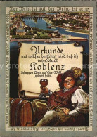 72590271 Koblenz Rhein Urkunde Und Deutsches Eck Koblenz - Koblenz