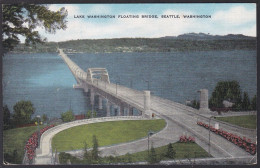 B219 Bridge Postcard, USA, Lake Washington Floating Bridge, Seattle, Carte Postale, Pont - Bruggen