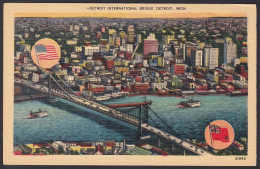 B221 Bridge Postcard, USA, Detroit International Bridge. Mich., Carte Postale, Pont - Bruggen