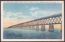 B264 Bridge Postcard, USA, Bahia Honda Bridge, Fla., Carte Postale, Pont - Bruggen