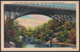 B268 Bridge Postcard, USA, Cedar Avenue Bridge, Baltimore, MD., Carte Postale, Pont - Bruggen