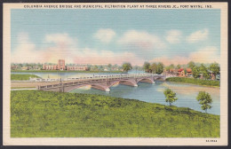 B276 Bridge Postcard, USA, Columbia Avenue Bridge, Fort Wayne, Ind., Carte Postale, Pont - Ponti
