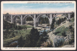 B282 Bridge Postcard, USA, Latah Creek Bridge, Spokane, Washington, Carte Postale, Pont - Ponti