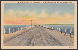 B293 Bridge Postcard, USA, Two Mile Bridge, Ohio, Carte Postale, Pont - Ponti