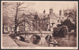 B339 Bridge Postcard, Great Britain, Wren’s Bridge, St. Johns College, Carte Postale, Pont - Bridges