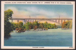 B354 Bridge Postcard, USA, International Bridge, Thousand Islands, Carte Postale, Pont - Bridges