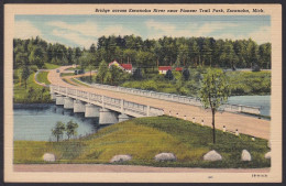 B358 Bridge Postcard, USA, Escanaba River, Mich., Carte Postale, Pont - Bridges