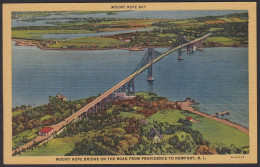 B368 Bridge Postcard, USA, Mount Hope Bridge, Mount Hope Bay, Carte Postale, Pont - Bruggen