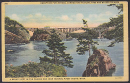 B369 Bridge Postcard, USA, Deception Pass Bridge, San Juan Islands, Carte Postale, Pont - Bridges