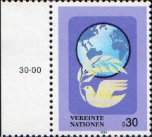 ONU (Vienne) Poste N** Yv:189 Mi:169 Colombe & Globe Terrestre Bord De Feuille - Ungebraucht