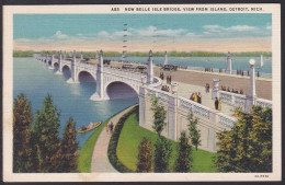 B379 Bridge Postcard, USA, New Belle Isle Bridge, Detroit, Mich., Carte Postale, Pont - Bridges