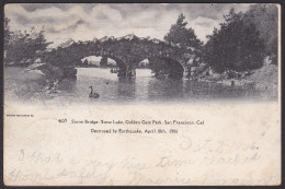 B386 Bridge Postcard, USA, Stone Bridge, Stow Lake, Golden Gate Park, Carte Postale, Pont - Bridges