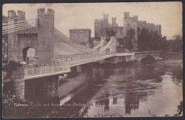 B410 Bridge Postcard, Wales, Conway Castle Ans Suspension Bridge, Carte Postale, Pont - Bruggen